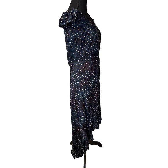 Tiare Hawaii Dress S M L O/S Green Blue Tan Smocked Ruffle Flowy Washable NEW - Picture 5 of 13